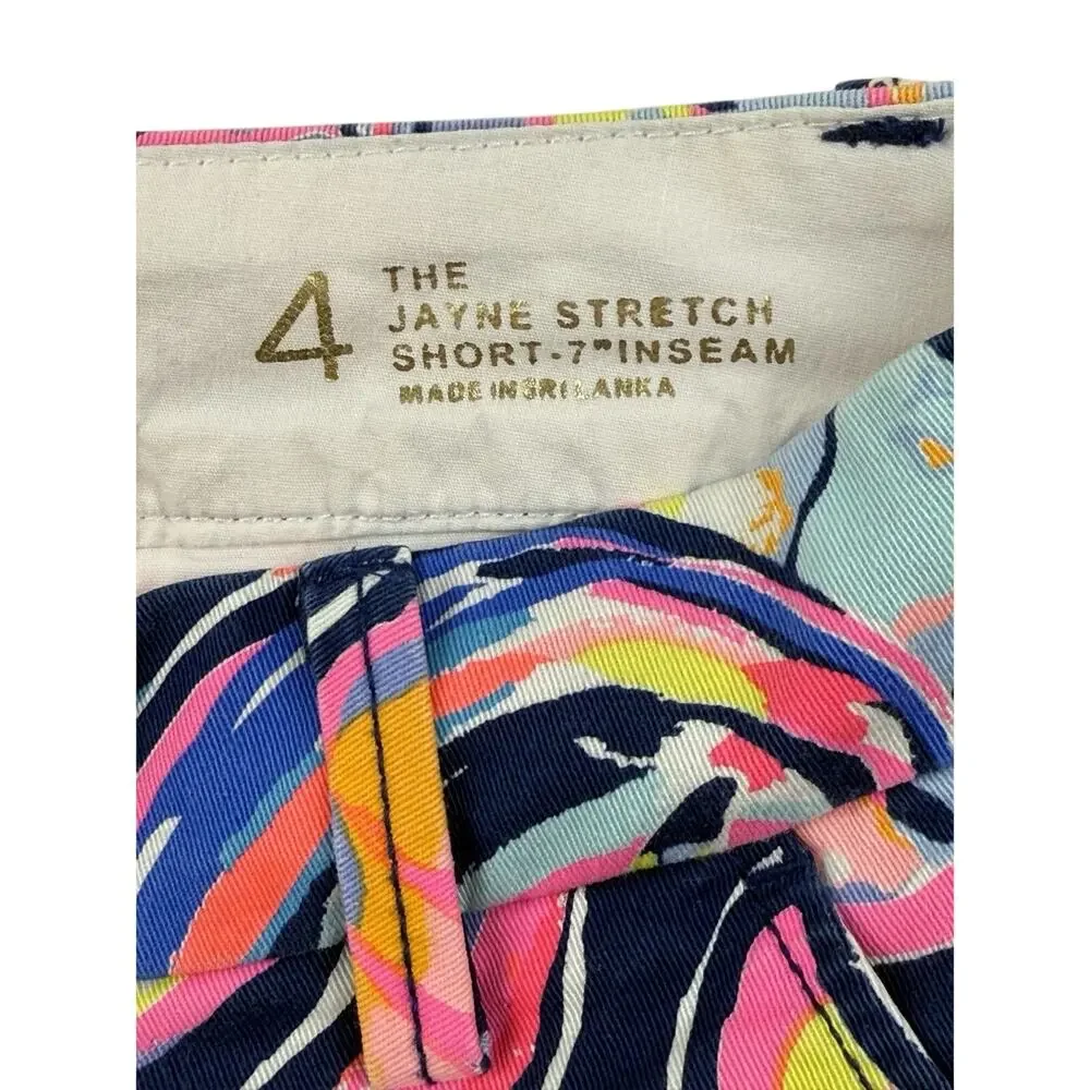 Lilly Pulitzer Shorts Nauti Navy Boho Bateau Womens 4 Cotton Stretch 7